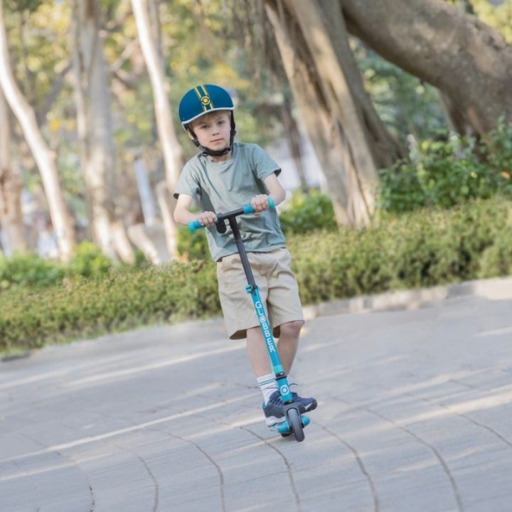 Vaikiškas dviračio šalmas Globber Ultimum, 51–55 cm, tamsiai žalsvai mėlynas