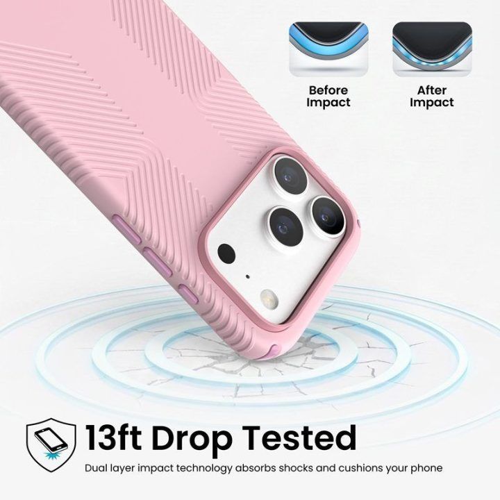 Dėklas iPhone 18 Pro / 17 Pro Speck Presidio2 Grip MagSafe, Quiet Blush