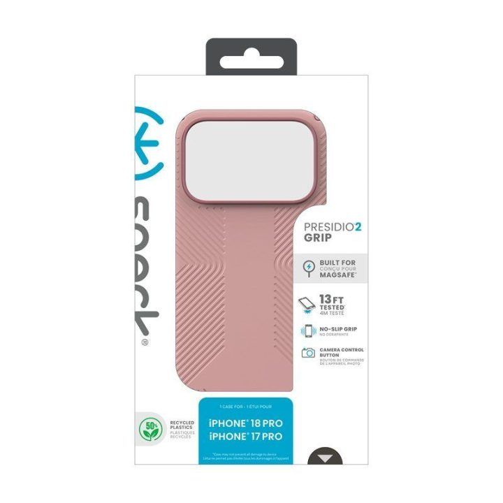 Dėklas iPhone 18 Pro / 17 Pro Speck Presidio2 Grip MagSafe, Quiet Blush