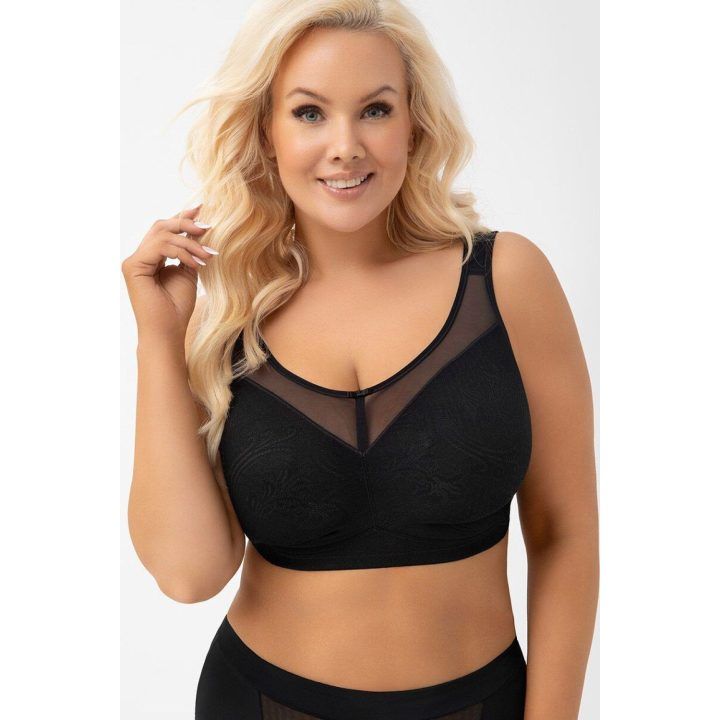 Moteriška liemenėlė su nėriniais Gorsenia Lingerie, juoda