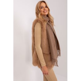 Moteriška ilga skara su kutais Wool Fashion Italia, ruda