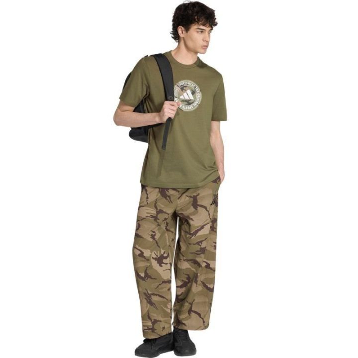 Vyriški medvilniniai marškinėliai adidas Camo, alyvuogių