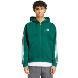 Vyriškas džemperis su gobtuvu ir užtrauktuku adidas, žalias