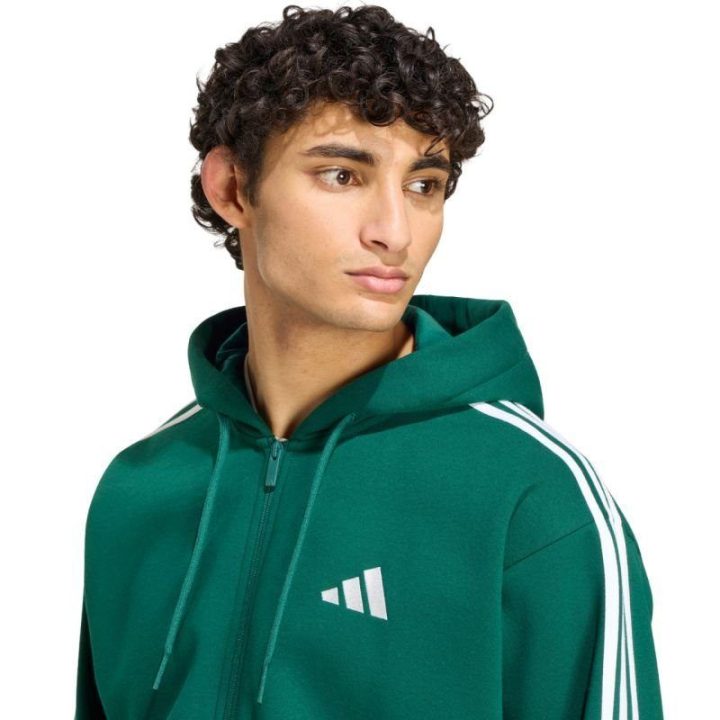 Vyriškas džemperis su gobtuvu ir užtrauktuku adidas, žalias