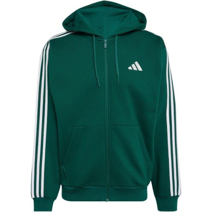 Vyriškas džemperis su gobtuvu ir užtrauktuku adidas, žalias