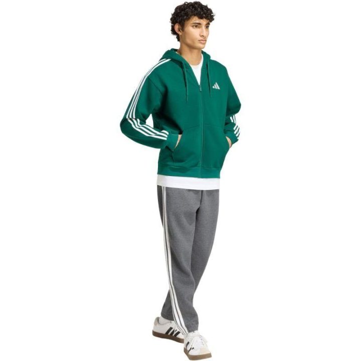 Vyriškas džemperis su gobtuvu ir užtrauktuku adidas, žalias