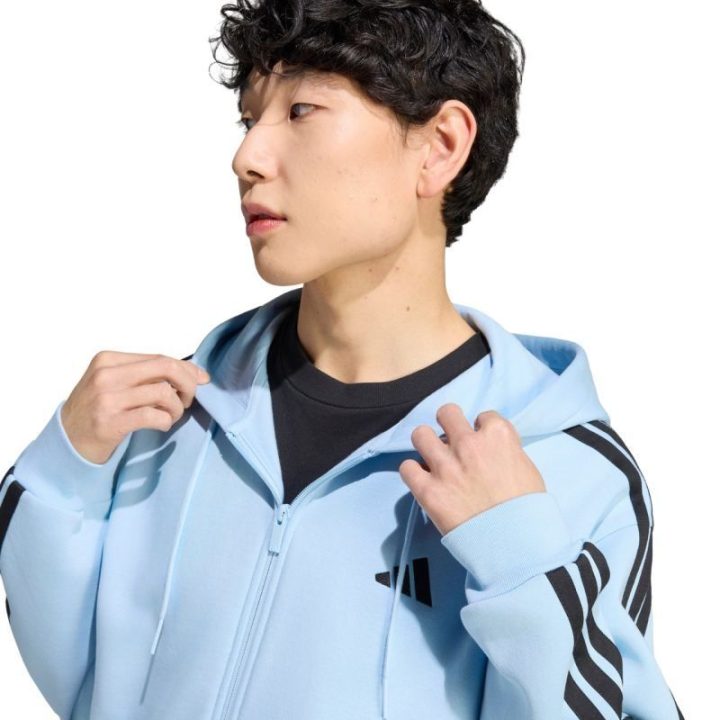 Vyriškas džemperis su užtrauktuku adidas Essentials, žydras