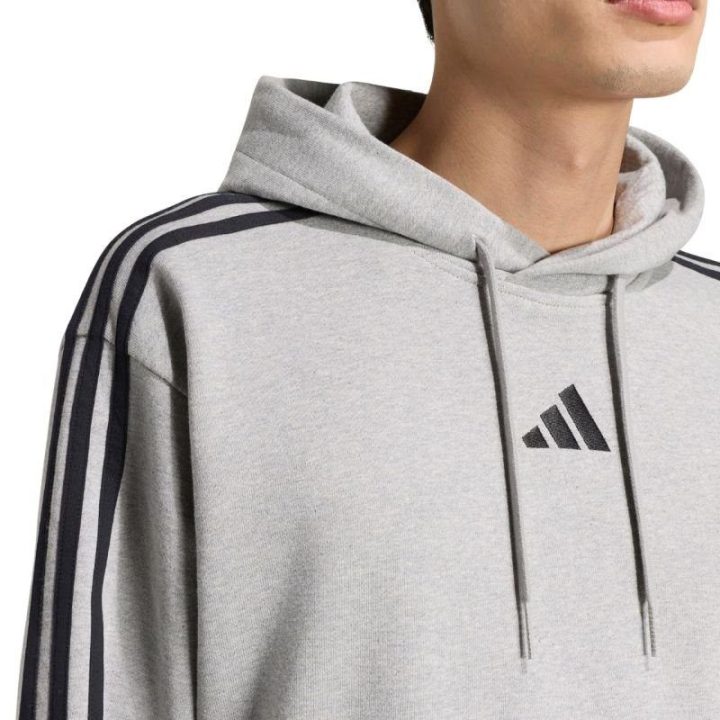 Vyriškas džemperis su gobtuvu adidas Essentials 3-Stripes, pilkas