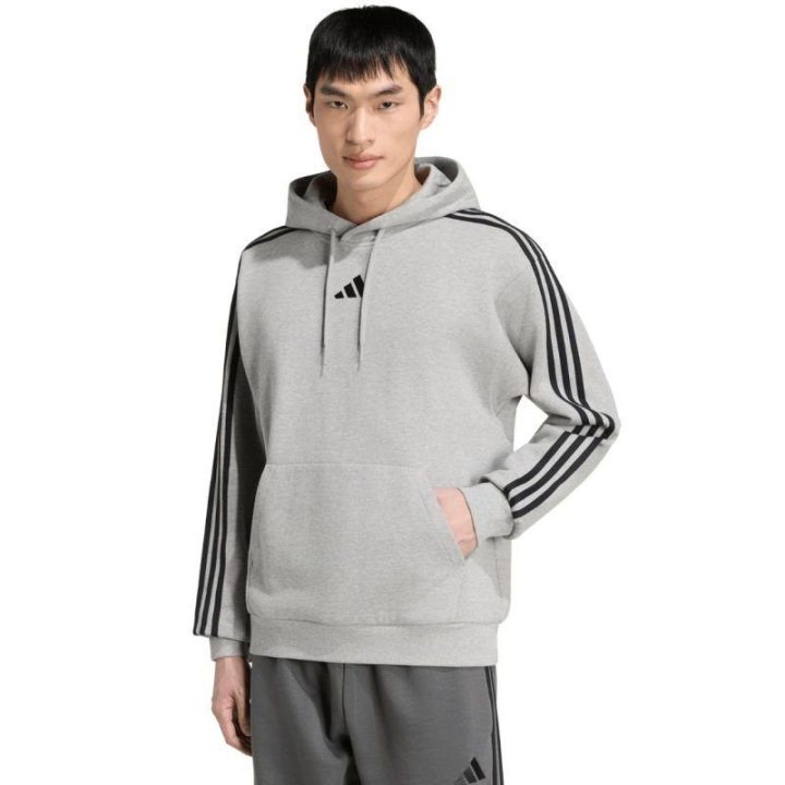 Vyriškas džemperis su gobtuvu adidas Essentials 3-Stripes, pilkas