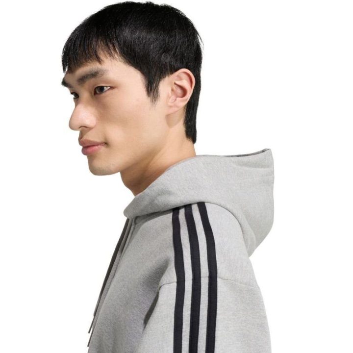 Vyriškas džemperis su gobtuvu adidas Essentials 3-Stripes, pilkas