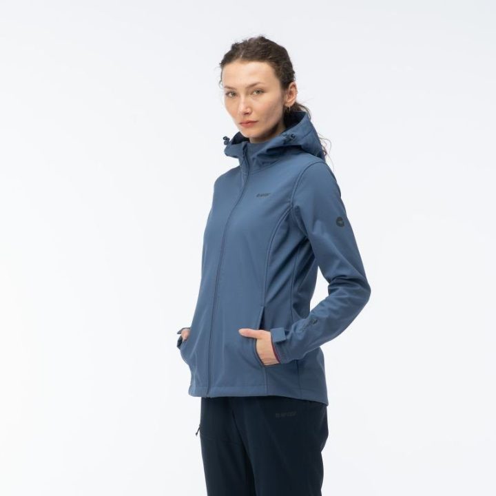 Moteriška softshell striukė su reguliuojamu gobtuvu Hi-Tec