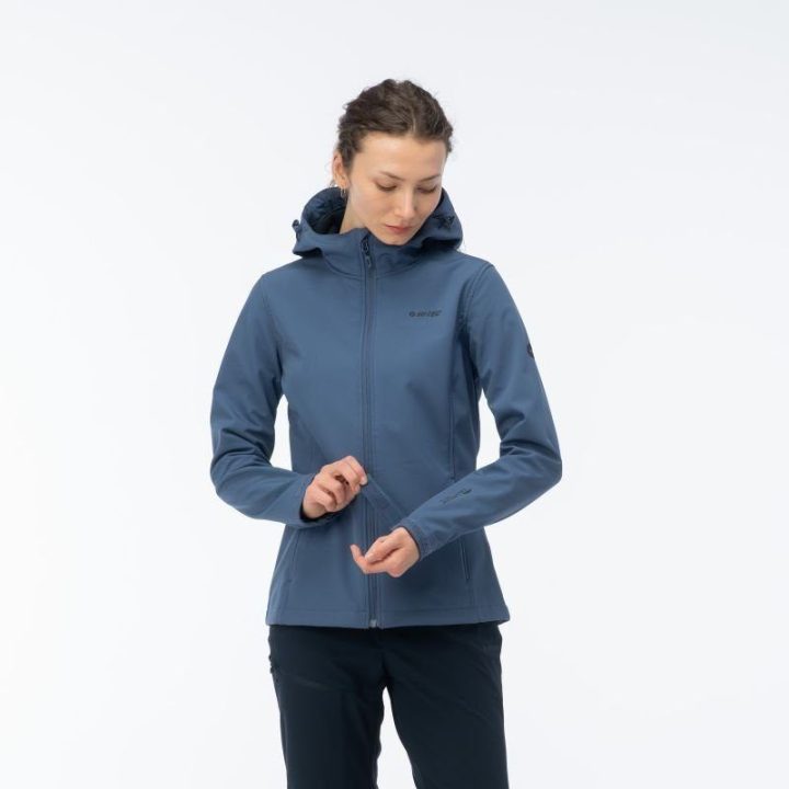 Moteriška softshell striukė su reguliuojamu gobtuvu Hi-Tec