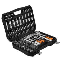 Galvučių rinkinys NEO Tools, 1/2″ ir 1/4″, 110 vnt., sidabrinis