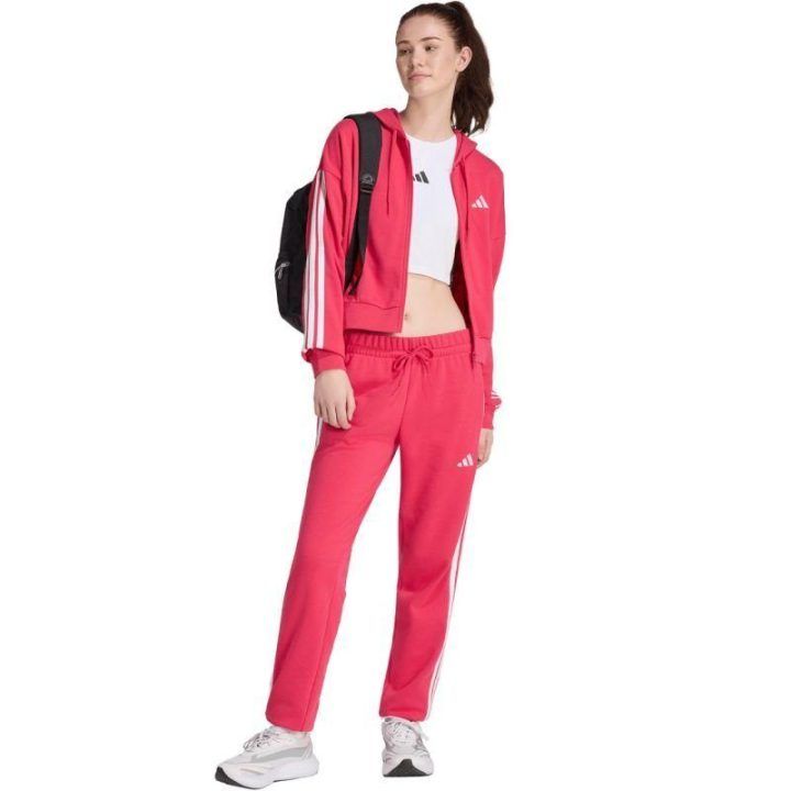Moteriškos medvilninės kelnės adidas Essentials 3-Stripes, rožinės