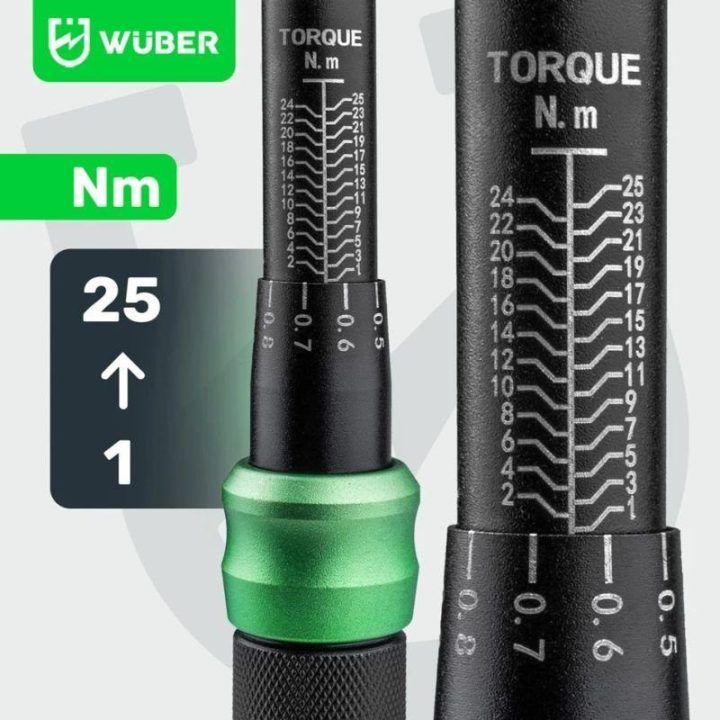 Dinamometrinis raktas 1/4 colio Wuber, 1–25 Nm
