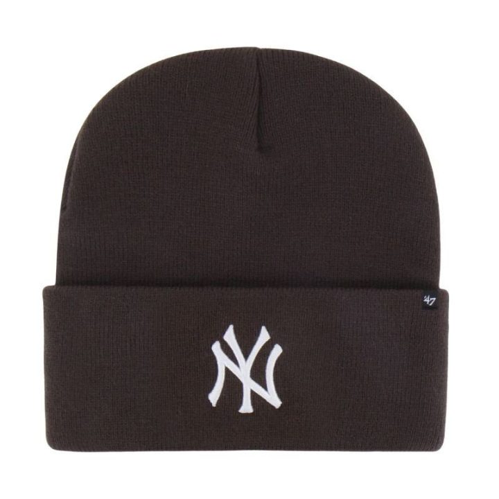 Uniseks megzta kepurė su New York Yankees siuviniu 47 Brand, ruda