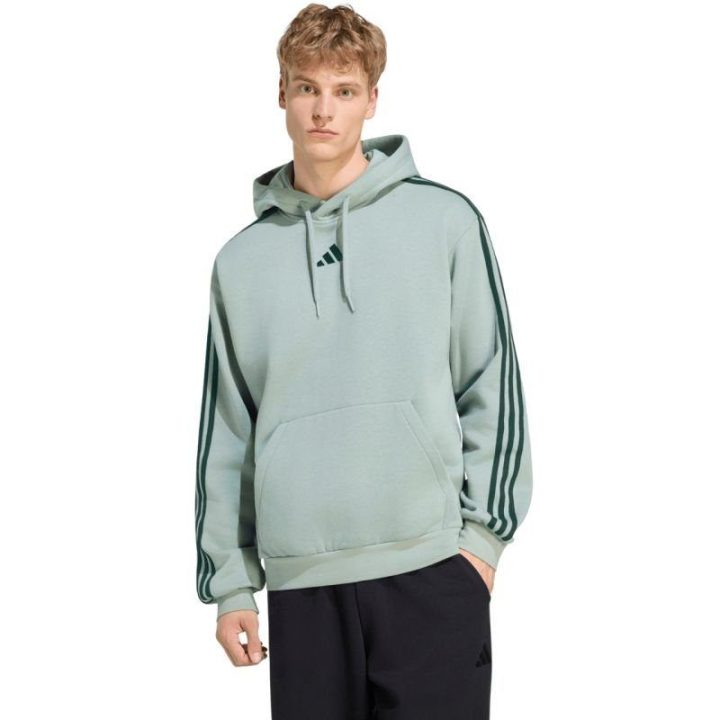 Vyriškas medvilninis džemperis su gobtuvu adidas, šviesiai žalias