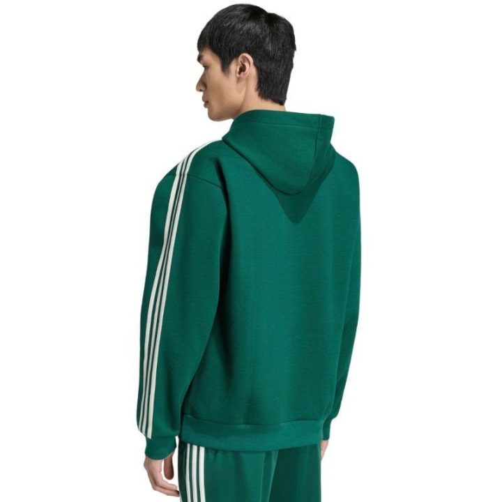 Vyriškas džemperis su gobtuvu adidas Essentials 3-Stripes, žalias