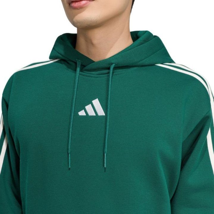 Vyriškas džemperis su gobtuvu adidas Essentials 3-Stripes, žalias