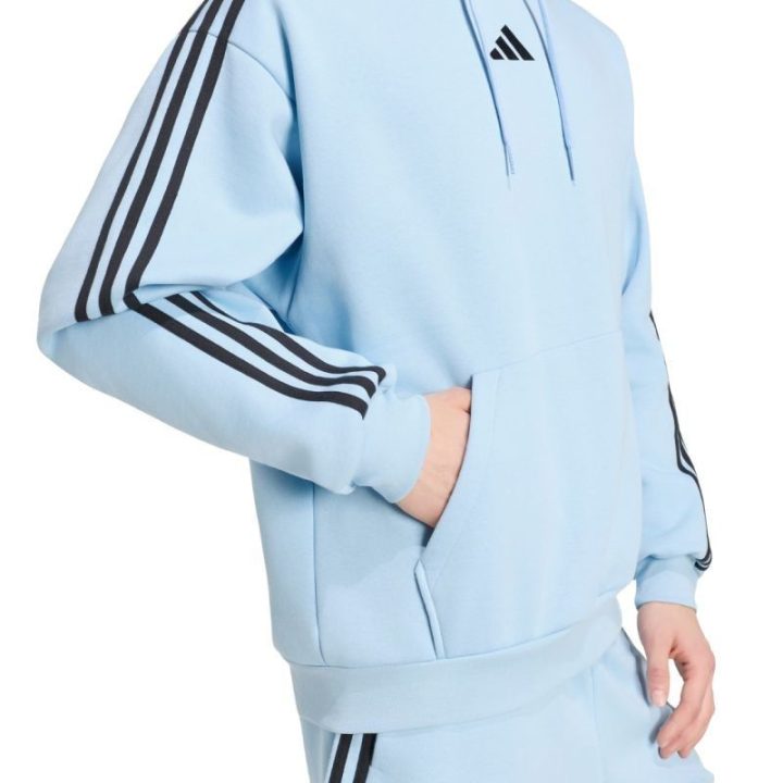 Vyriškas džemperis su gobtuvu adidas Essentials 3-Stripes, žydras
