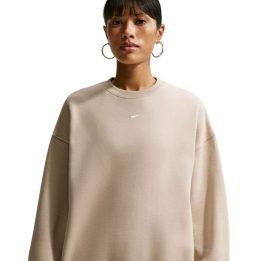 Moteriškas medvilninis džemperis Nike Studio Fleece, kreminis