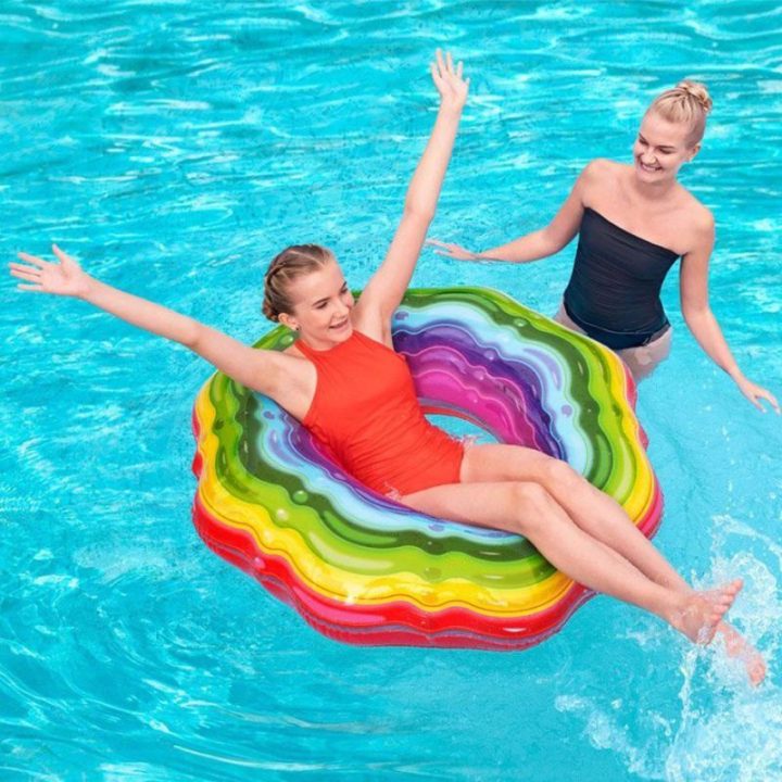 Pripučiamas plaukimo ratas Bestway Rainbow, 115 cm, įvairiaspalvis