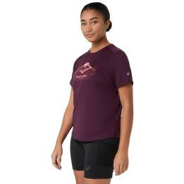Marškinėliai bėgimui bekele ASICS Fujitrail Logo, bordo