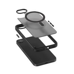 Dėklas iPhone 17e / 16e, juodas Crong Hybrid Frost MAG Cover