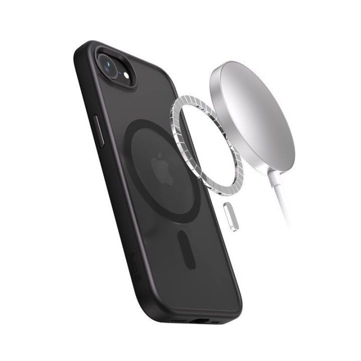 Dėklas iPhone 17e / 16e, juodas Crong Hybrid Frost MAG Cover