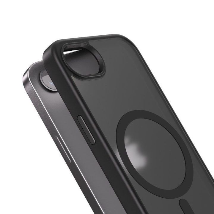 Dėklas iPhone 17e / 16e, juodas Crong Hybrid Frost MAG Cover