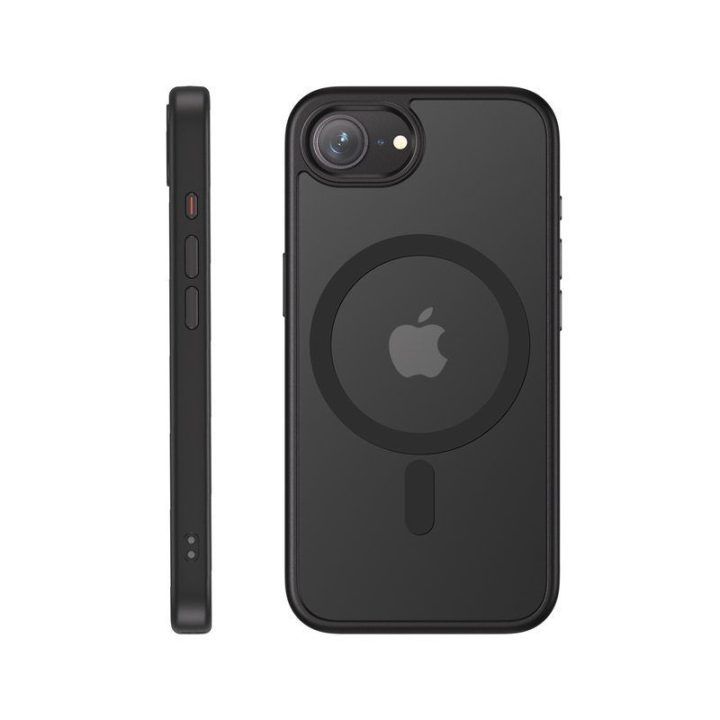 Dėklas iPhone 17e / 16e, juodas Crong Hybrid Frost MAG Cover