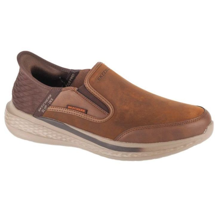 Vyriški įspiriami laisvalaikio batai Skechers Slip-Ins, rudi