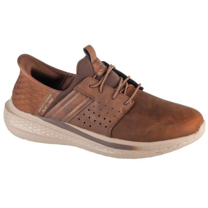 Vyriški įspiriami laisvalaikio batai Skechers Slip-Ins: Slade, rudi