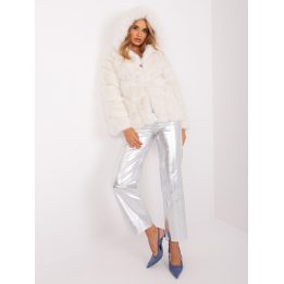 Moteriška striukė su gobtuvu Wool Fashion Italia, kreminė