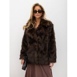 Moteriška striukė su apykakle Italy Moda, ruda