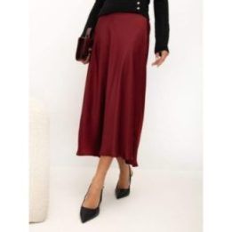 Moteriškas platėjantis midi sijonas Italy Moda, bordo