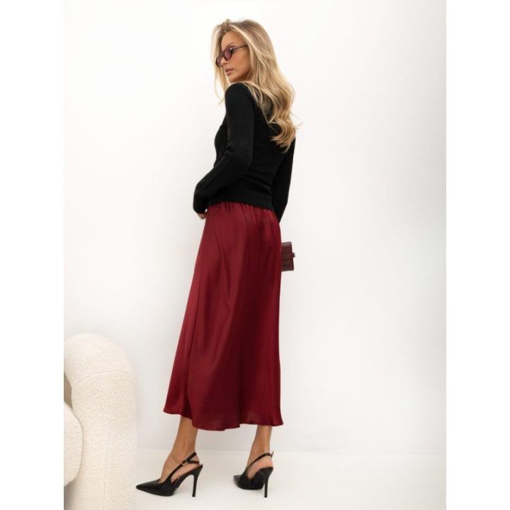 Moteriškas platėjantis midi sijonas Italy Moda, bordo