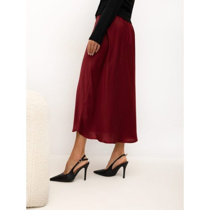 Moteriškas platėjantis midi sijonas Italy Moda, bordo