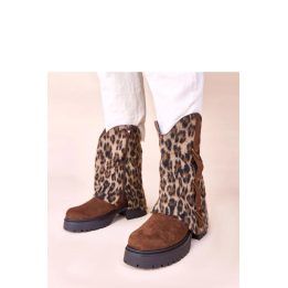 Moteriški aulinukai su leopardo rašto aulo kraštu Solea, rudi