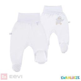 Medvilninės kūdikių kelnytės su pėdutėmis Ewa Newborn, baltos