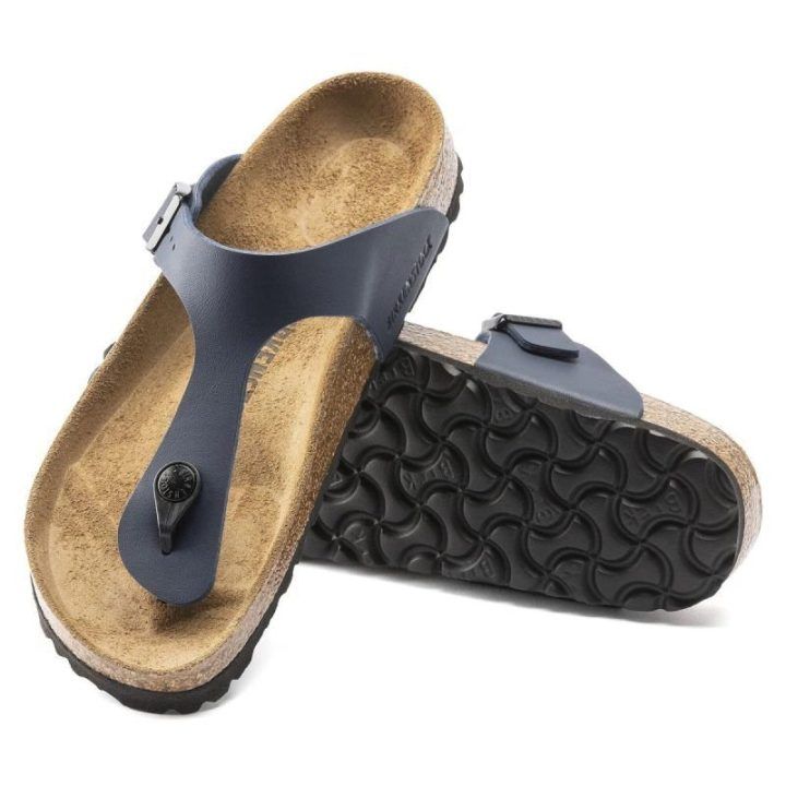 Moteriškos šlepetės per pirštą Birkenstock Gizeh, mėlynos