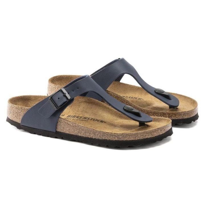Moteriškos šlepetės per pirštą Birkenstock Gizeh, mėlynos