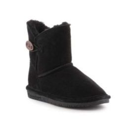Vaikiški odiniai sniego batai su natūraliu kailiu BearPaw, juodi