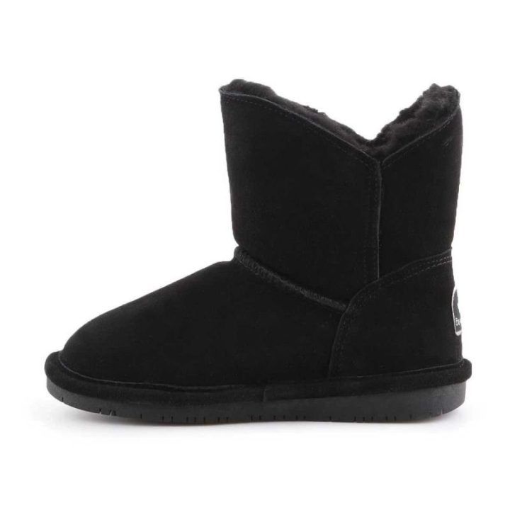 Vaikiški odiniai sniego batai su natūraliu kailiu BearPaw, juodi
