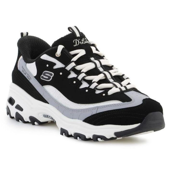 Moteriški įspiriami sportbačiai Skechers, juodi ir natūralios spalvos