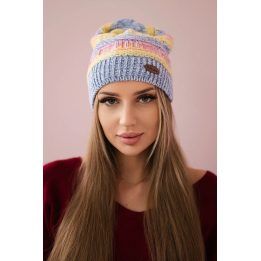 Moteriška žieminė kepurė su fliso pamušalu, rožinė ir mėlyna