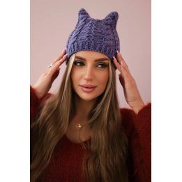 Moteriška žieminė kepurė su fliso pamušalu, šviesiai violetinė