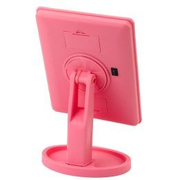 Kosmetinis veidrodis su LED apšvietimu, 22 × 16 cm, rožinis