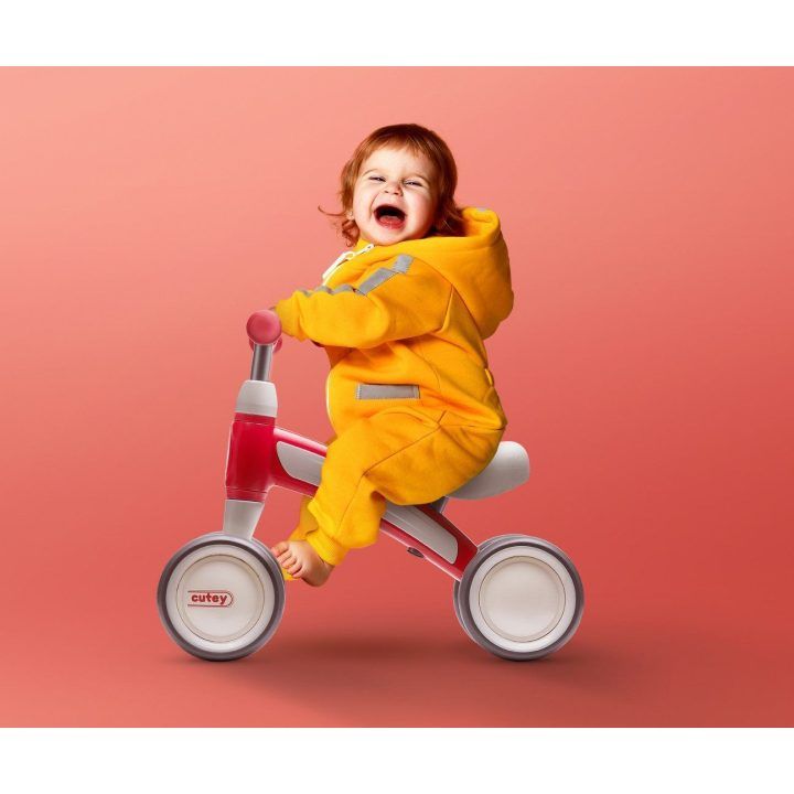Vaikiškas keturratis paspiriamas dviratukas Qplay Cutey, raudonas
