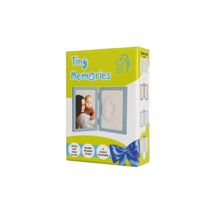 Atspaudo rinkinys su rėmeliu Odcisk Bobasa Tiny Memories, mėlynas